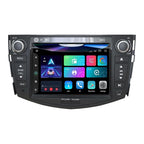 Car Radio for Toyota RAV4 2006-2012 7" QLED IPS CarPlay Android Auto Stereo DVD Player GPS Navigation with Bluetooth SWC 4G/WiFi FM/AM RDS (Octa-core CPU, 6GB RAM+128GB ROM)