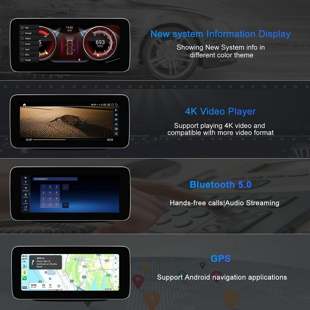 Android 13 Screen Upgrade 10.25inch HD1920 Display Monitor Multimedia Player GPS Navigation for Mercedes Benz C GLC 2014-2018 C180 C200 C220 C250 C300 C350 C320 C63 W205 NTG5.0 System