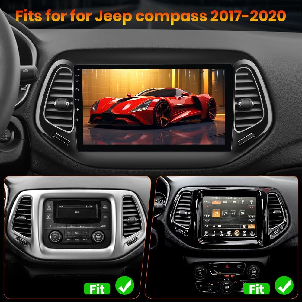 AWESAFE Android Car Stereo for Jeep Compass 2017 2018 2019 2020