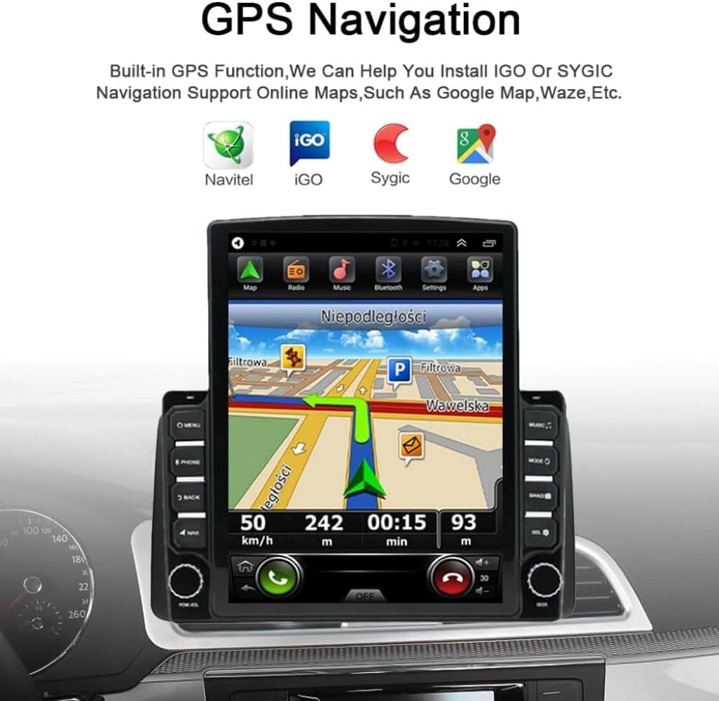 Double Din Car Stereo Radio for 2006-2015 Mazda Miata MX5, 9.7" Wireless Carplay Screen Car Radio Support for Carplay and Android Auto Voice Control Assistant Bluetooth GPS Navigation FM SWC