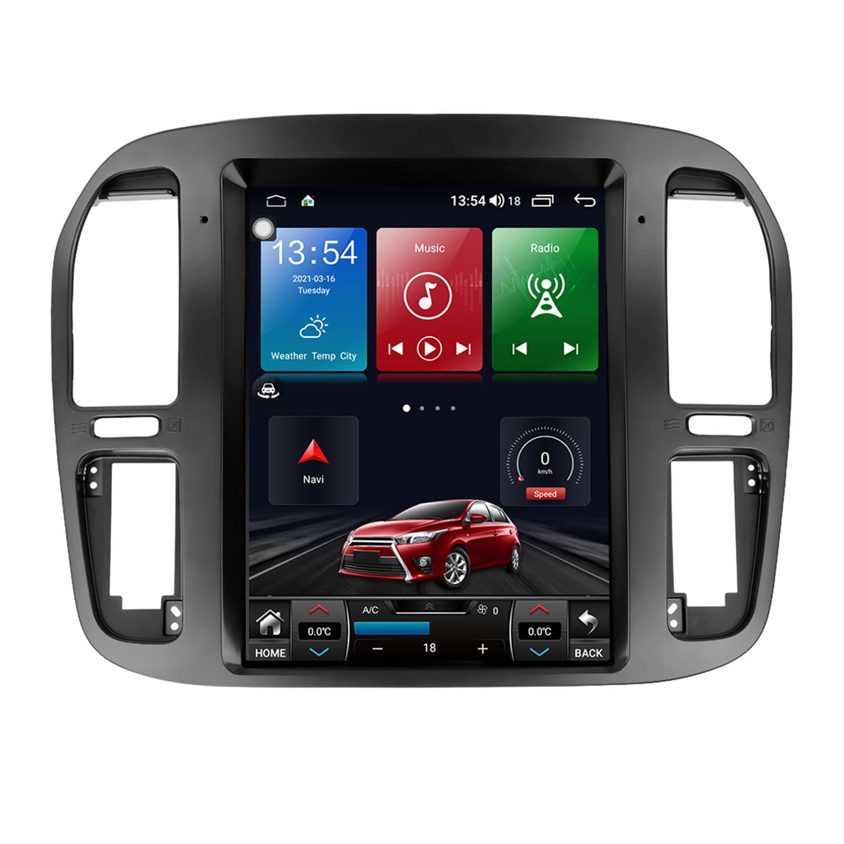 Android 13 Car Stereo GPS Navigation for Toyota Land Cruiser LC100 1998-2002/for Lexus LX470 Radio Replacement Tesla Style Dash IPS Touch Screen Head Unit Multimedia Player Carplay DSP (4-64GB)