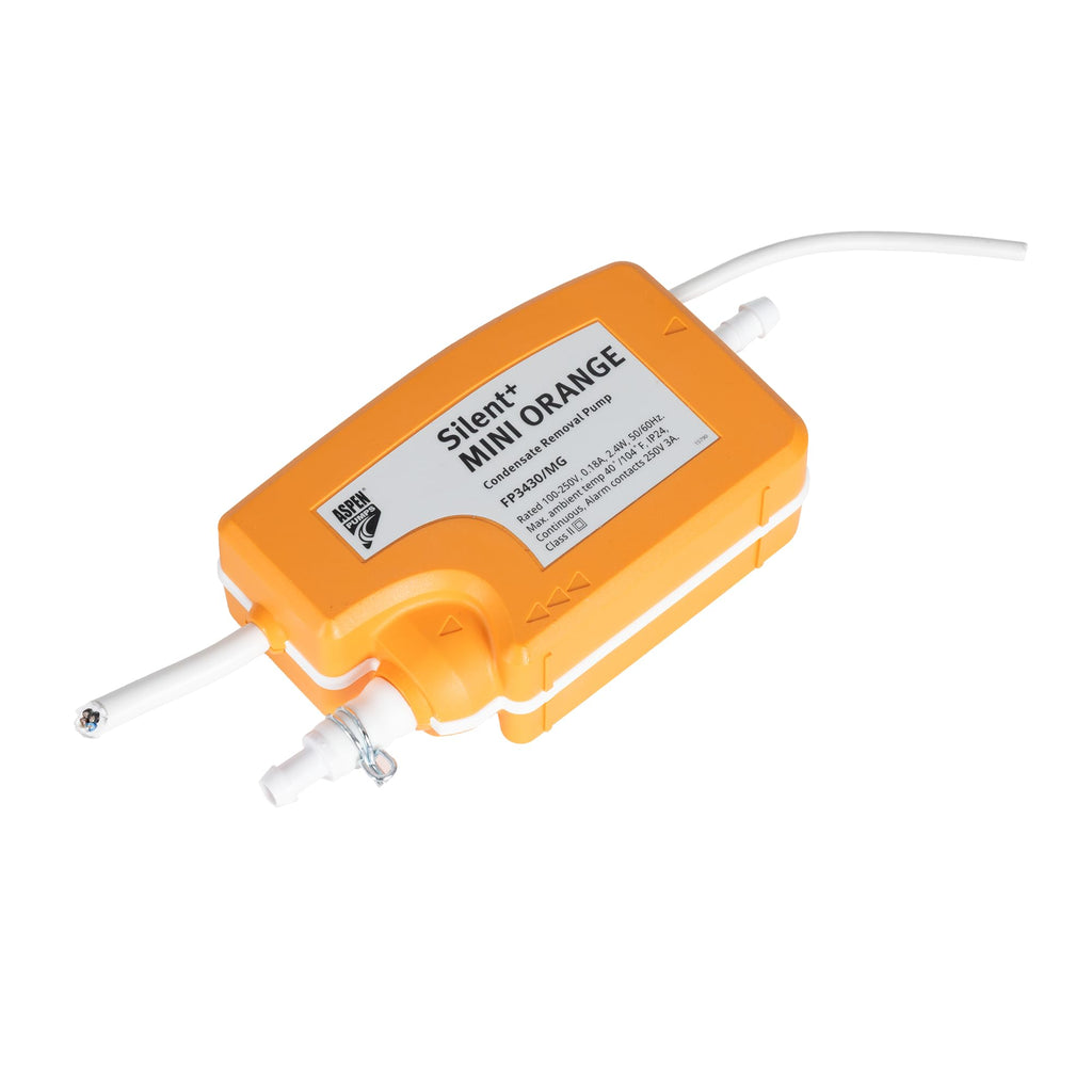 Aspen Silent+ Mini Orange Gen 5 Condensate Pump – Ultra Quiet 16dB(A), Variable Speed, Universal Mini-Split HVAC Pump, Ceiling & Floor Install