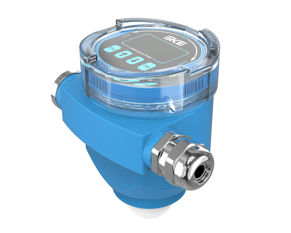 80G Radar Liquid Level Sensor, SKERadar Water Level Measurement Transmitter LCD Display, 4-20mA Bluetooth, G1.5 Thread