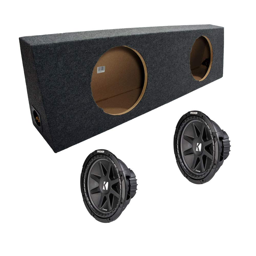 American Sound Connection Bundle Compatible with Universal 43C124 Dual 12" Vehicle Loaded Sub Box Enclosure