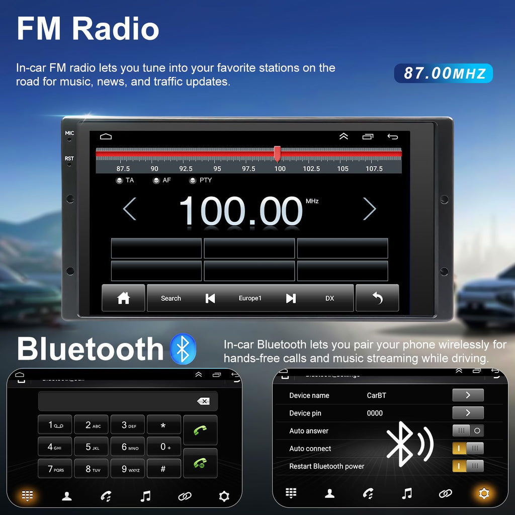 Upgrade Radio for Ford F150 1999-2003, F250/F350 1998-2004, Expedition 1999-2002, Explorer 1998-2001, 6.8 Inch Touch Screen Car Stereo Wireless Carplay Android Auto Bluetooth Backup Camera WiFi FM GPS