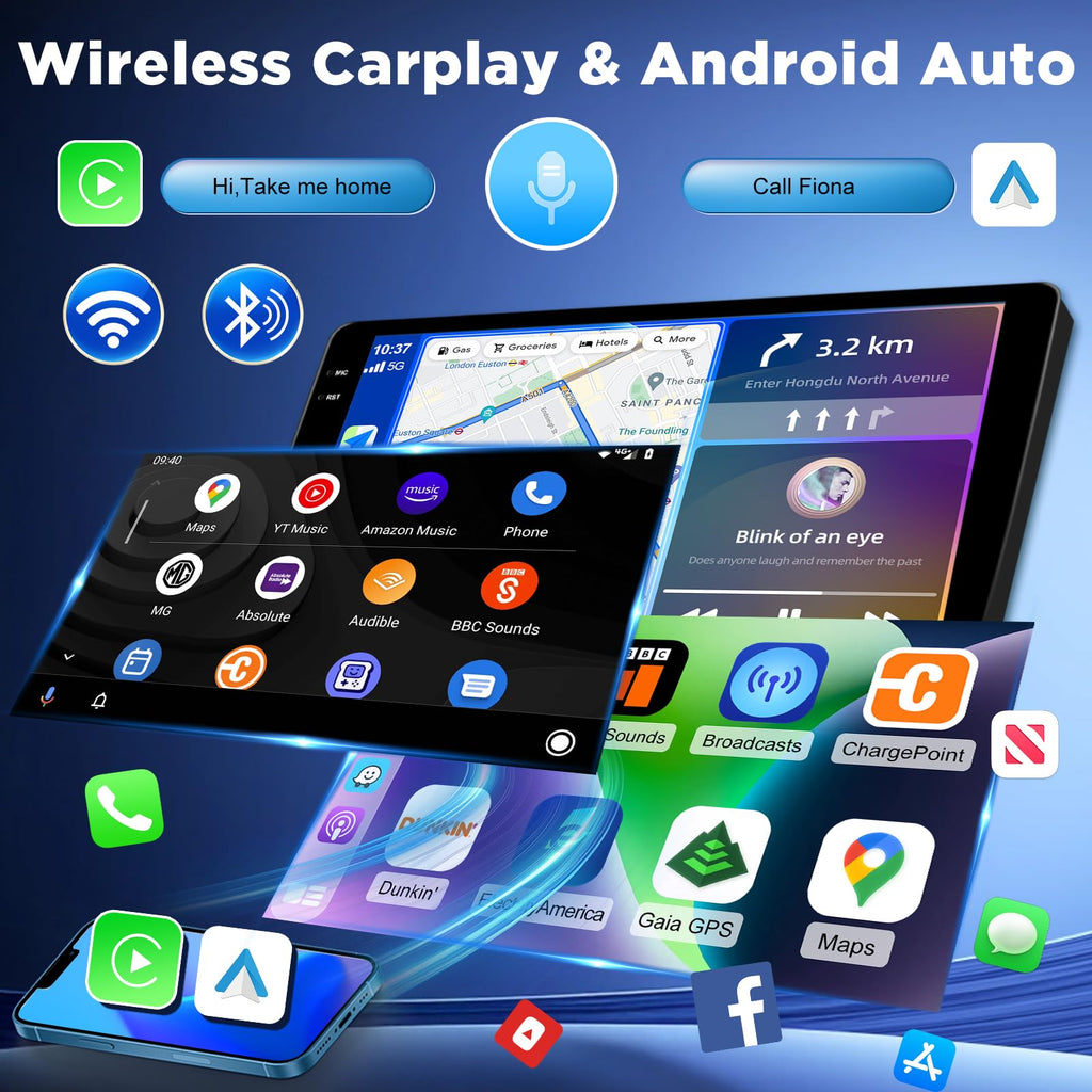 [4+128G] NHOPEEW Upgrade Radio for Kia Optima K5 2010-2013: 9 inch Incell Touchscreen Android Optima Stereo - Wireless Carplay & Android Auto, 5G/WiFi, GPS, Custom Homepage, BT 5.0 + Backup Camera