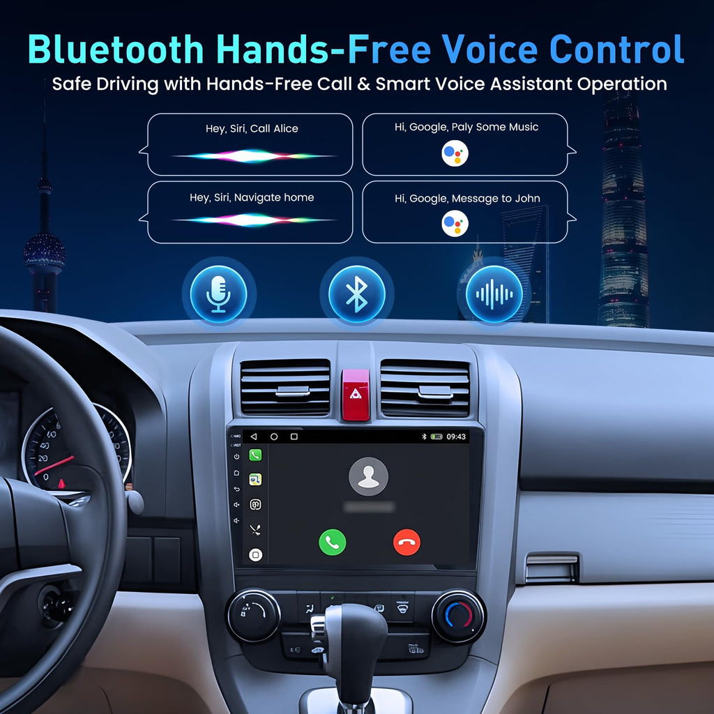 Upgrade 8Core 4G+64G Car Radio Stereo for Honda CRV 2007-2011: 1080P Backup Camera SWC Android 15 9" 1280 * 800 HD Touch Screen Wireless Carplay Android Auto 5G WiFi Bluetooth 5.0 AM FM GPS