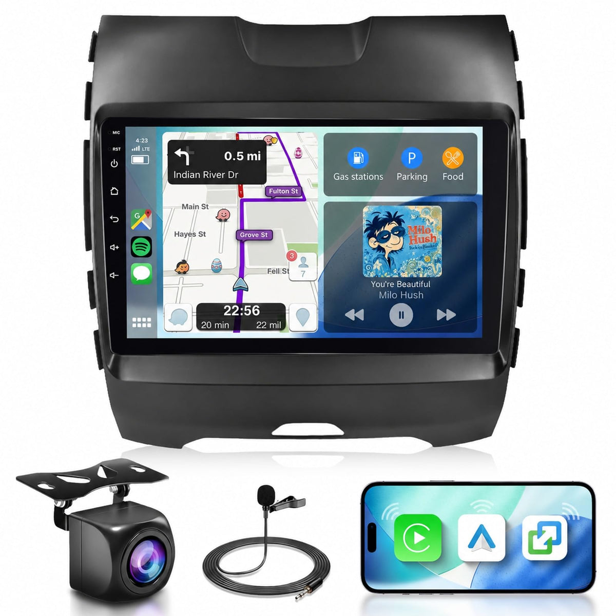Car Stereo for Ford Edge 2016-2020 with Wireless CarPlay & Android Auto