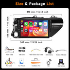 8 Core 6G 128G for Toyota Hilux 2015-2020 Radio Android 10 Inch Touchscreen Wireless Carplay Android Auto, Car Stereo Upgrade Bluetooth DSP GPS Navigation WiFi FM/RDS Backup Camera