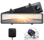 AKASO DL12 2.5K Mirror Dash Cam Voice Control 12" Touch Screen Front and Rear Dual Dash Camera for Cars Night Vision Backup Camera with Sony Starvis Sensor GPS G-Sensor Parking Assistance