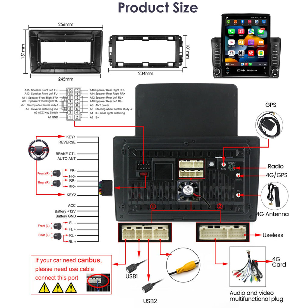 Android 15 Radio for Jeep Wrangler JK Rubicon 2007-2018 Stereo Upgrade Tesla Style 4GB+64GB Head Unit 9.7 Inch Touchscreen Multimedia Player GPS Navigation FM BT Receiver with Carplay Android Auto