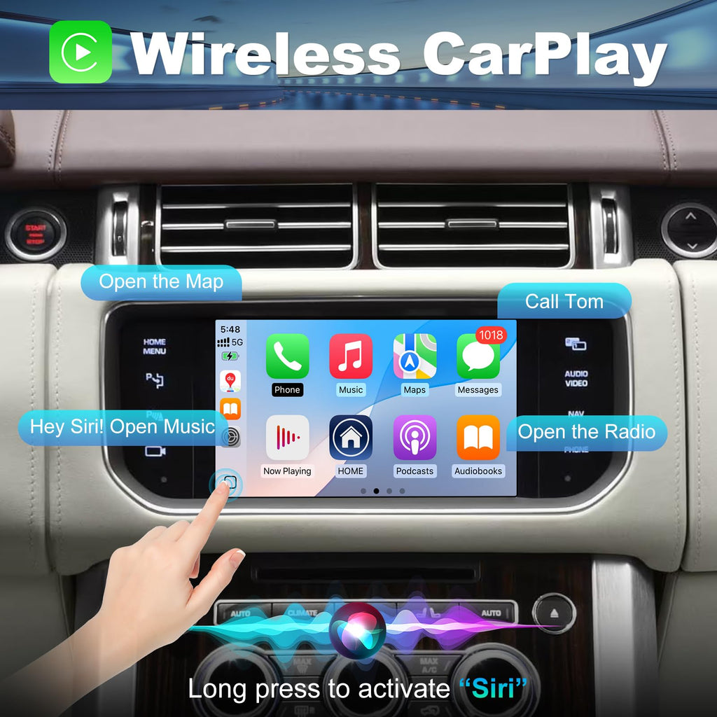 Wireless Carplay & Android Auto Retrofit Kit for Land Rover Range Rover Evoque Discovery 4 Jaguar XE XF F-PACE Bosch System – Support Mirror Link, Steering Wheel Control, OEM Camera, 5GHz WiFi