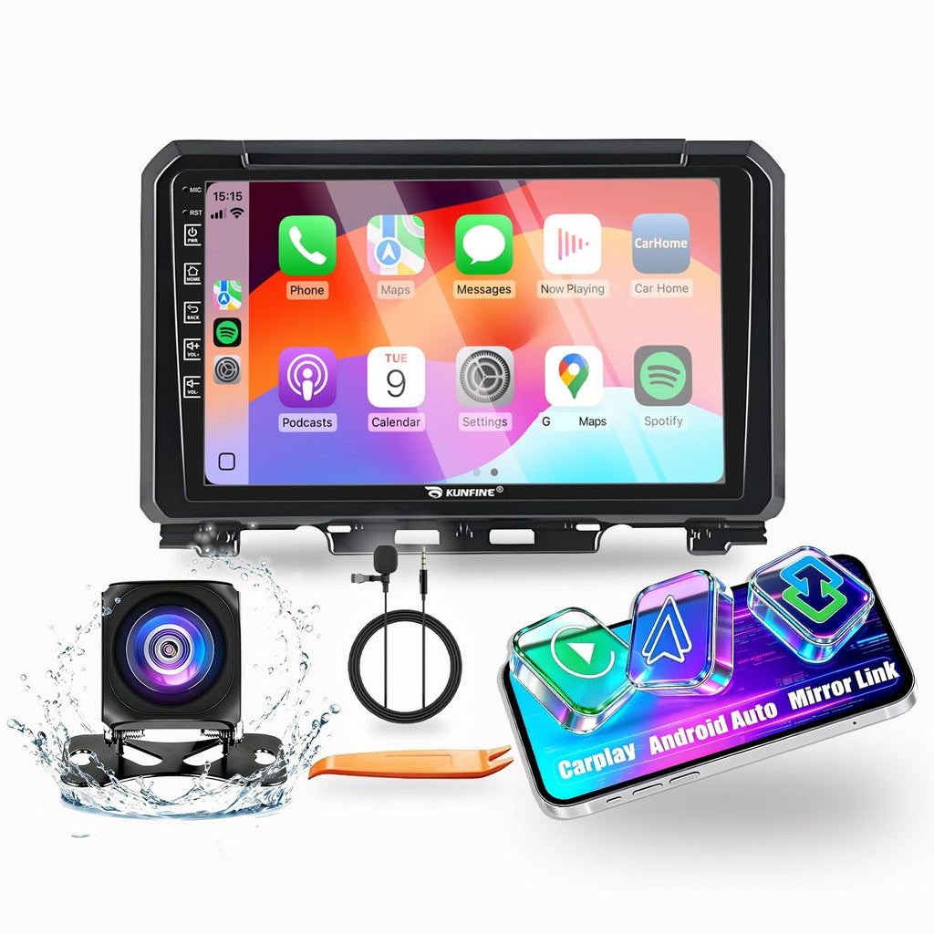 for Suzuki Jimny 2018-2025 Car CarPlay Android Auto Navigation Stereo GPS Radio Reverse Camera Display 9" IPS Touchscreen Headunit Tablet Pad Media Player, if Applicable Quad Core 4G+64G
