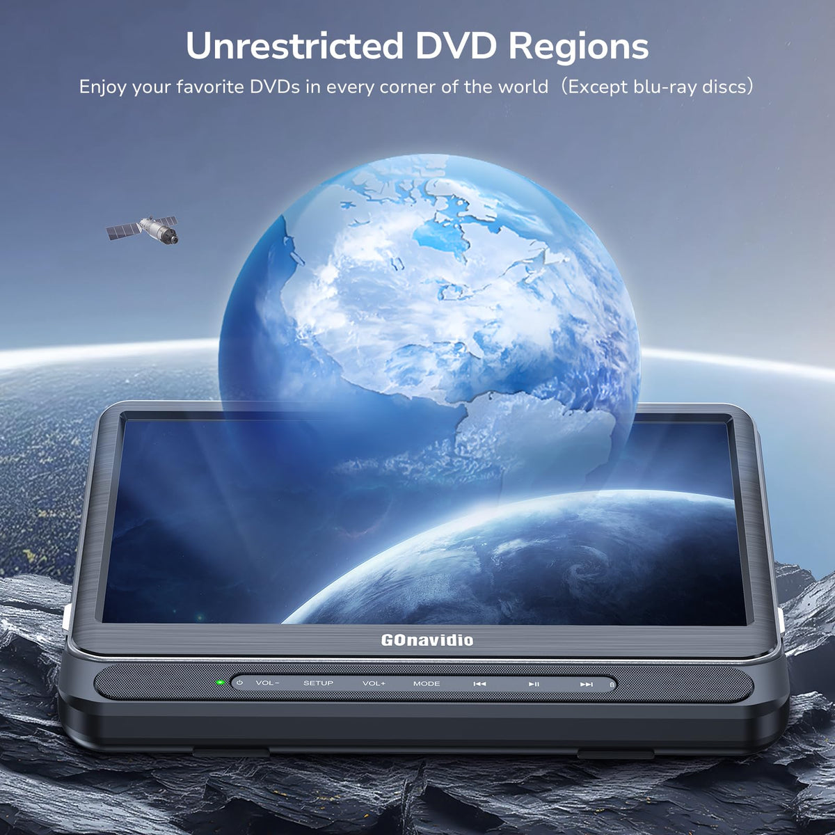 12" Dual Car DVD Players with 2 Headphones, HDMI in Put, 5 Hour Battery,MP4