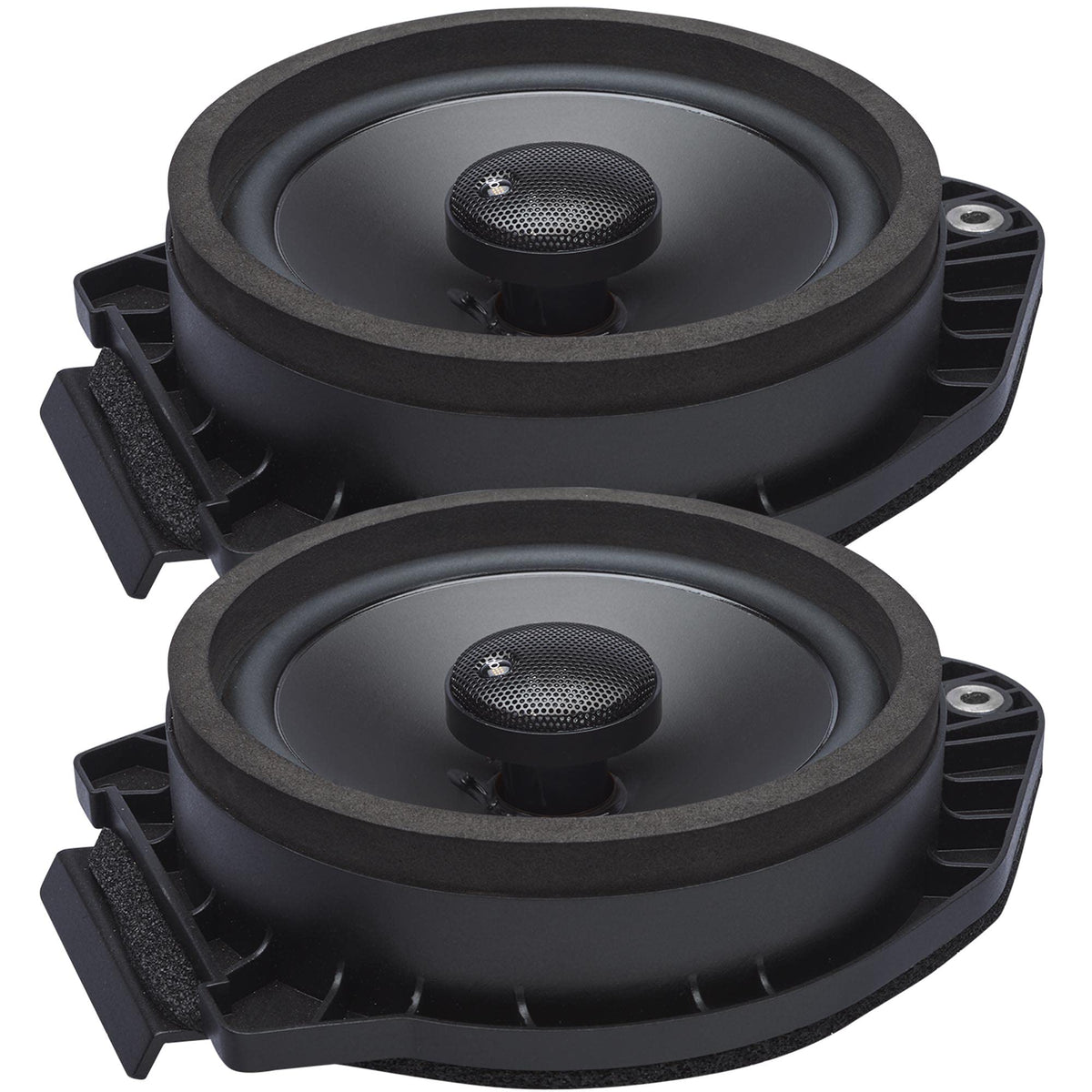PowerBass OE Series 2 Ohm Direct Replacement Speakers with Front Tweeters Compatible with Factory Amplified Chevy Silverado Crew Cab Pickup 07-13