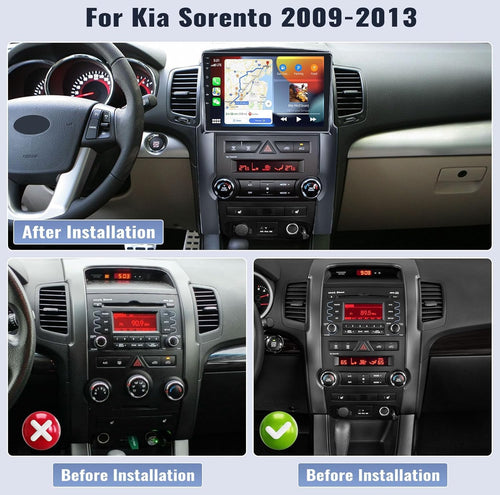4G+128G Android 15 Car Stereo for Kia Sorento 2009-2013 with Wireless CarPlay&Android Auto Mirror Link 10" IPS Touchscreen Car Radio Bluetooth EQ FM/RDS GPS/WiFi SWC MIC AHD Backup Camera