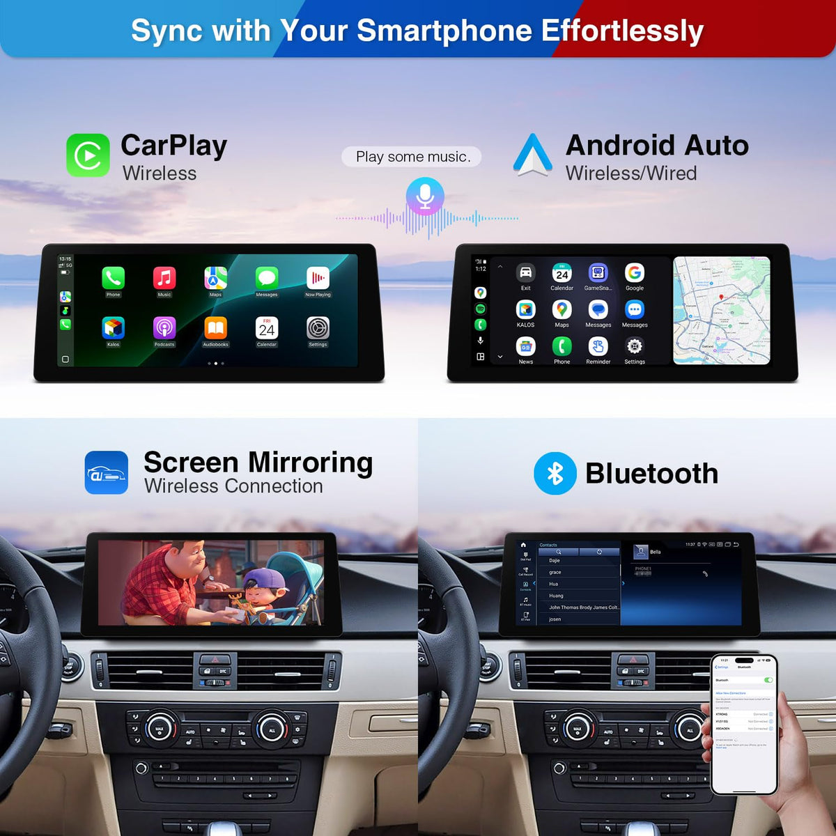 XTRONS 12.3 Inch Qualcomm Snapdragon 680 Android 14 Car Stereo for BMW E90/E91/E92/E93/M3 (2009-2012) CIC System, IPS Touch Screen 8+128GB Car Radio GPS Navigation Support DVR Backup Camera