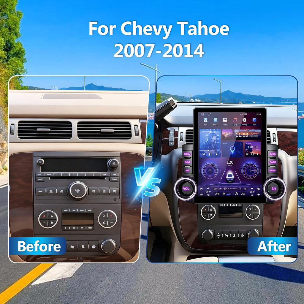 4Core 64G 9.7 Inch Android 14 Car Radio Stereo for Chevy Tahoe 2007-2014