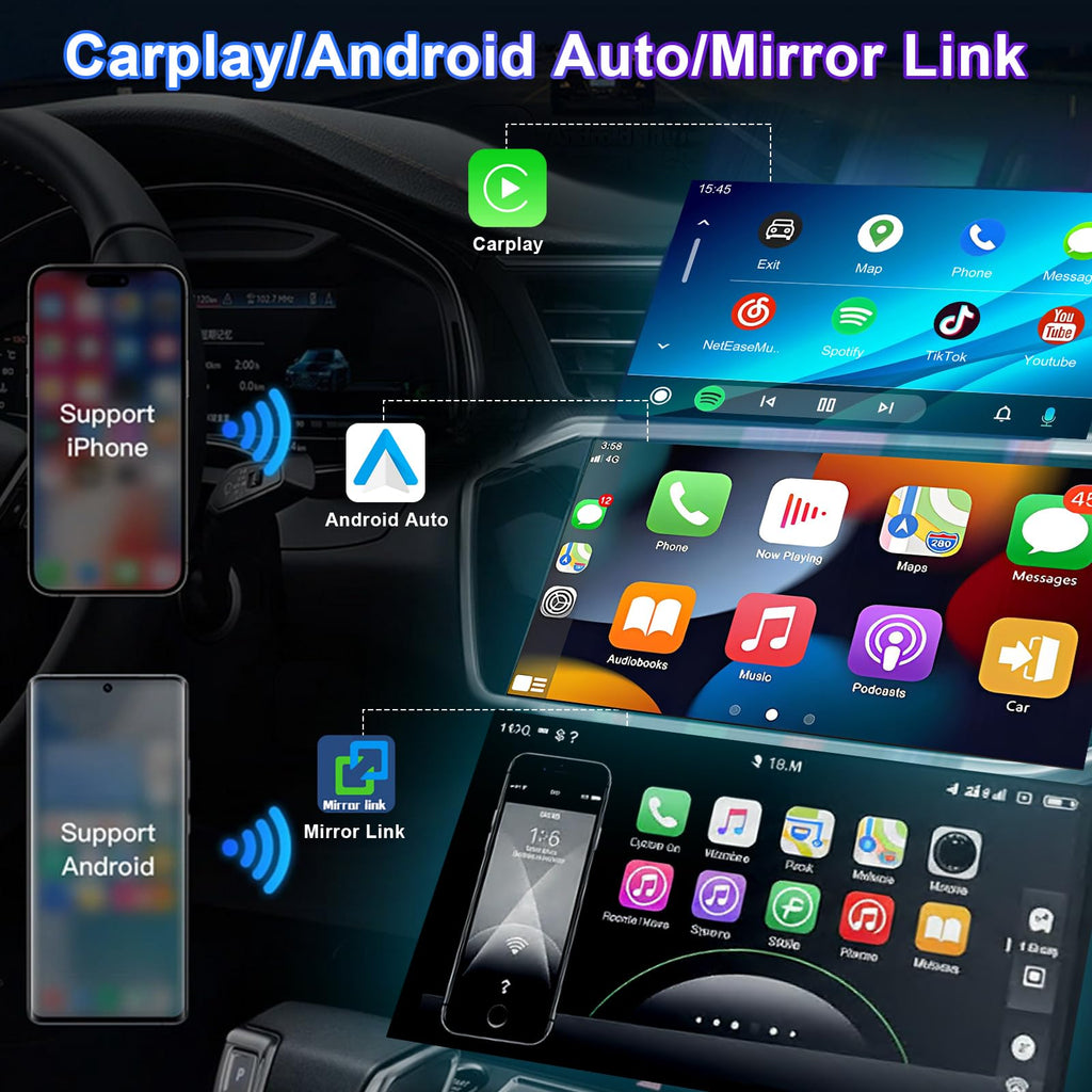 9.7'' Android 13.0 Car Radio Stereo for Ford Transit 2013 2014 2015 2016 2017 2018 2019,for Ford Transit Custom 2014-2019 Touchscreen Radio with Carplay & Android Auto Support Bluetooth (4+64G)
