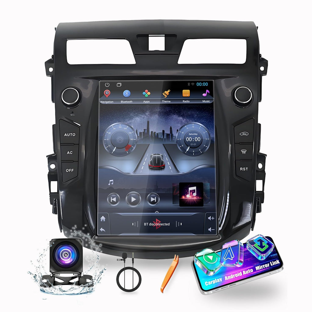 for Nissan Altima Teana 2013-2018 Tesla Style Car CarPlay Android Auto Navigation Stereo GPS Radio Camera 9.7" IPS Touchscreen Headunit Tablet Media Player, if Applicable Octa Core 4G+64G
