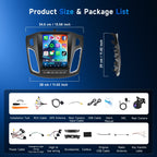 4G+64G Android Stereo for Ford Focus 2012-2018 Radio Upgrade 9.7 Inch IPS Touch Screen Head Unit, Car Stereo with Wireless Carplay Android Auto GPS WiFi DSP Bluetooth FM RDS Backup Camera