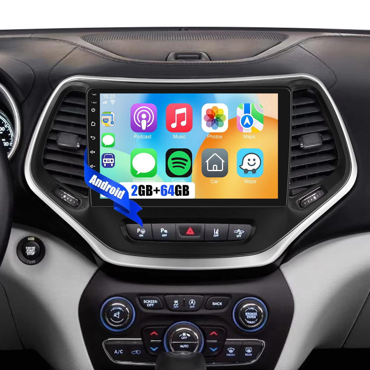4+128G 10 inch Screen for Jeep Cherokee Radio 2013-2018 Android Car Stereo