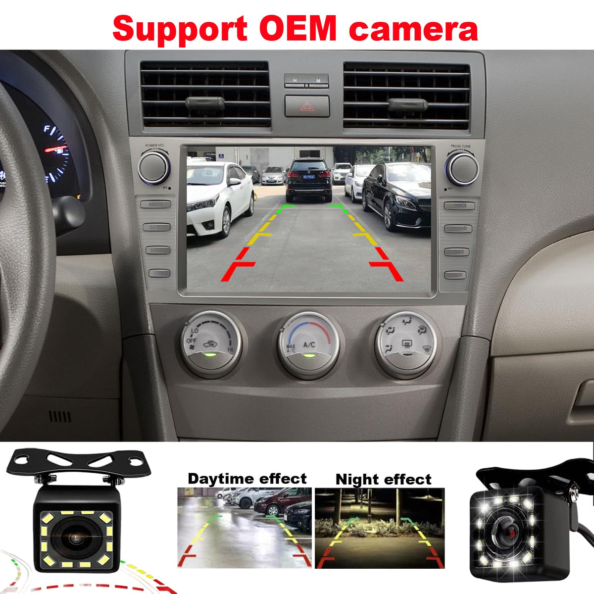 QLED 8core for Toyota Camry Radio Upgrade 2007 2008 2009 2010 2011,Touch Screen Stereo,carplay and Android Auto,Free Camera
