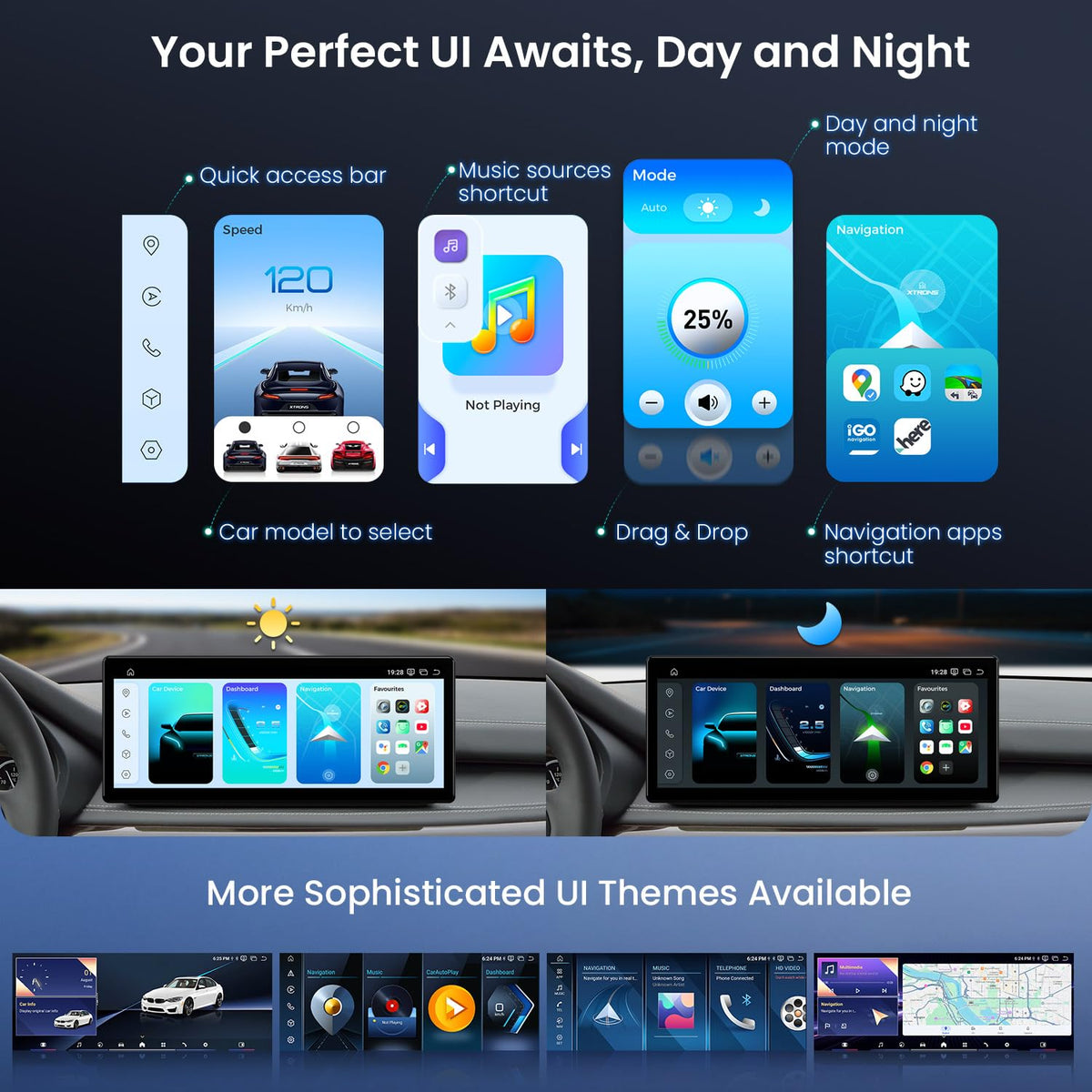 XTRONS Qualcomm 685 Android 14 Car Stereo for BMW X5 F15 / X6 F16 (2014-2017) with NBT System, 12.3 Inch 2K IPS Touch Screen GPS Navigation Support Wireless CarPlay Android Auto (8+256G)