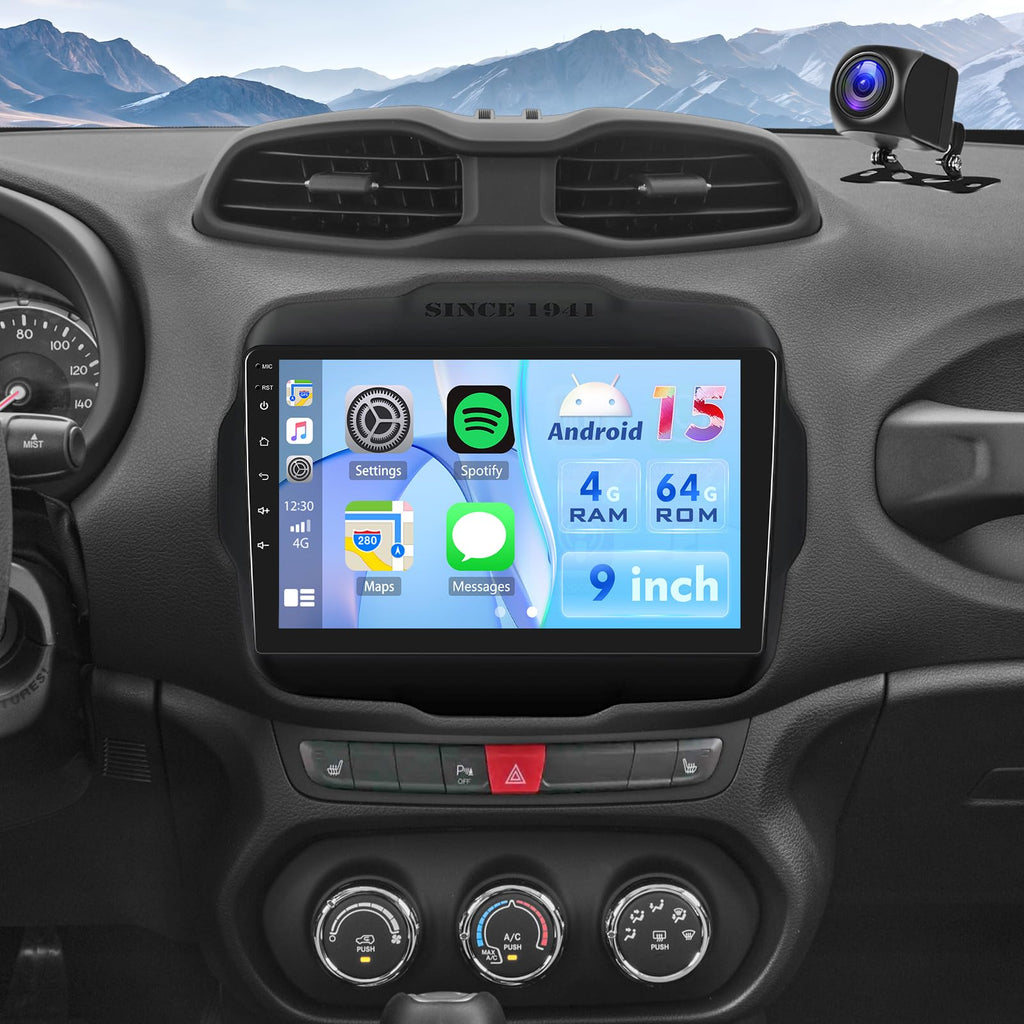 4Core+64G Android Car Radio for Jeep Renegade 2015 2016 2017 2018 2019 2020