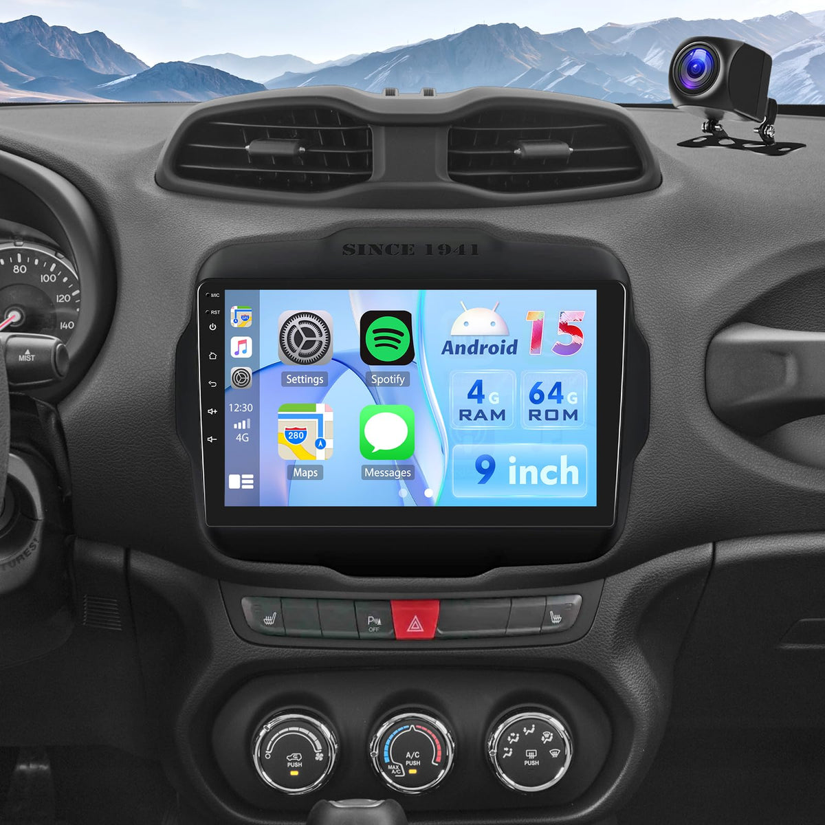 4Core+64G Android Car Radio for Jeep Renegade 2015 2016 2017 2018 2019 2020