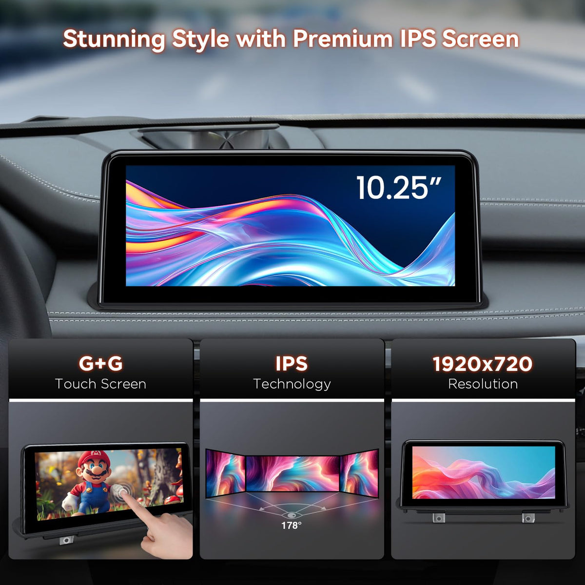 XTRONS 10.25 Inch Android 14 Car Stereo for BMW X5 F15 / X6 F16 (2014-2017) NBT System, IPS Touch Screen 4+64GB Car Radio GPS Navigation Support Wireless CarPlay Android Auto 4G LTE