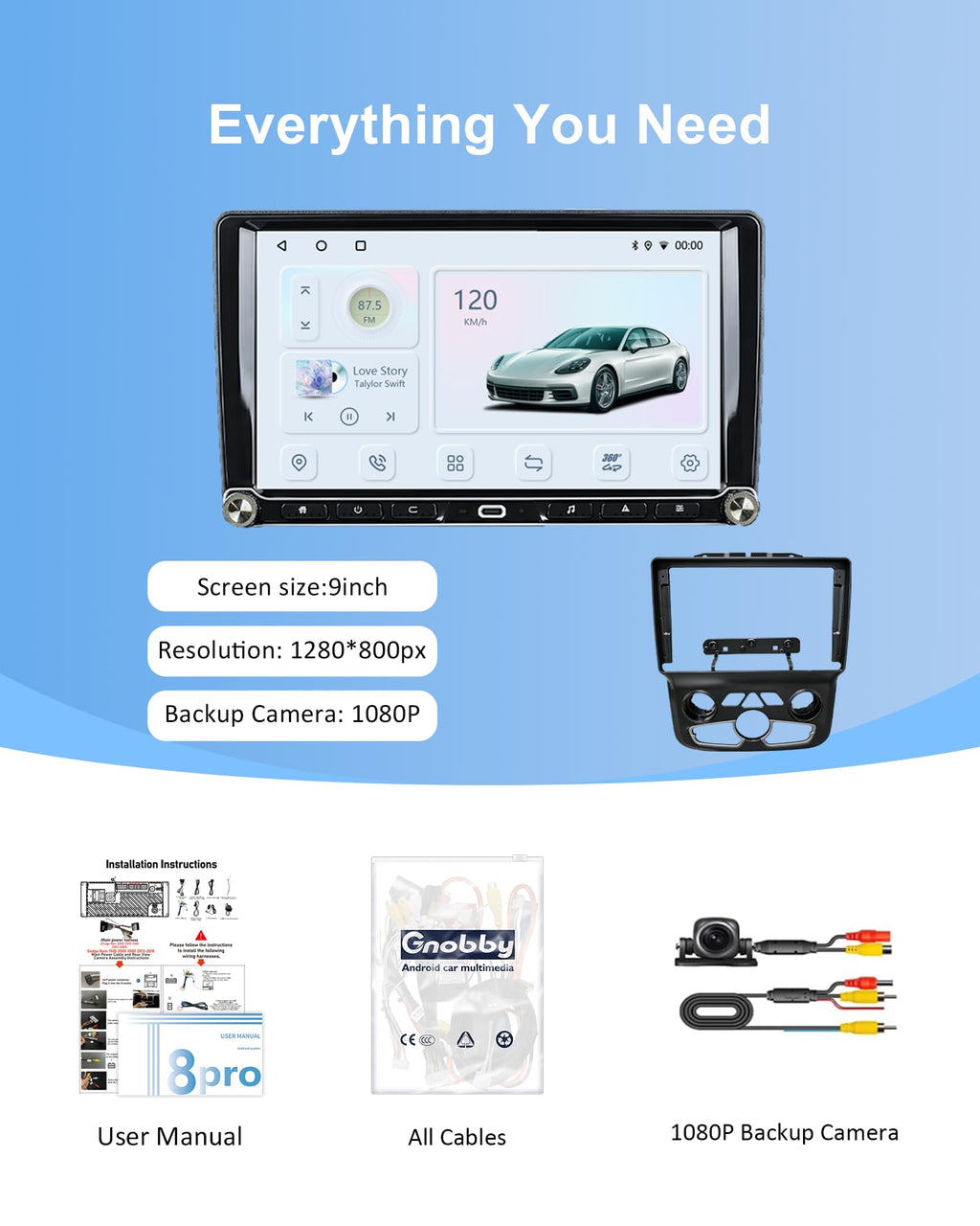 Android 14 Car Radio for Dodge Ram 1500 2500 3500 2013-2019 Auto AC, 8-Core 4+64GB Stereo with Wireless CarPlay Android Auto, 9” HD Touchscreen, 1080P Backup Camera, Physical Buttons, Dual Knobs