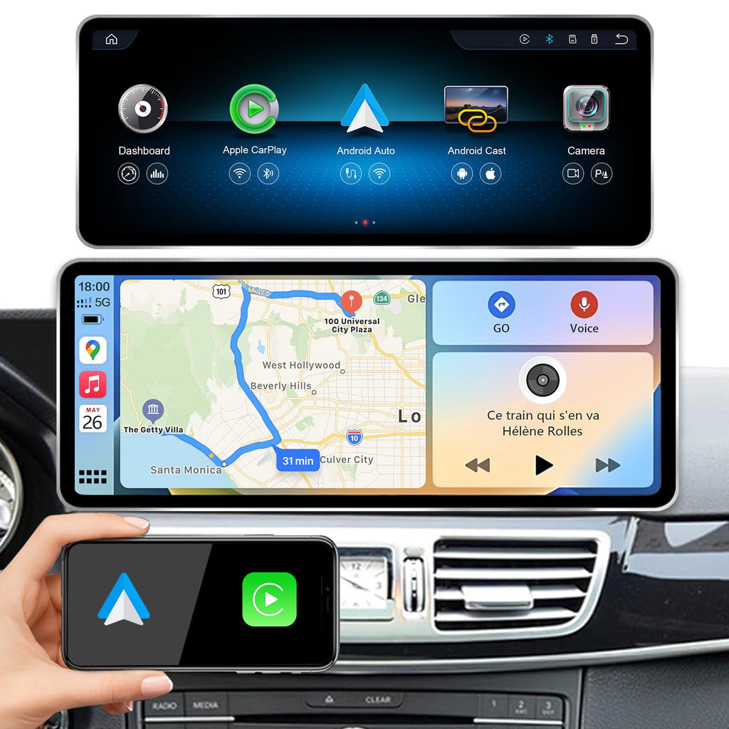 12.8" CarPlay for Mercedes E Class W212 S212 NTG4.5 13-14 Android