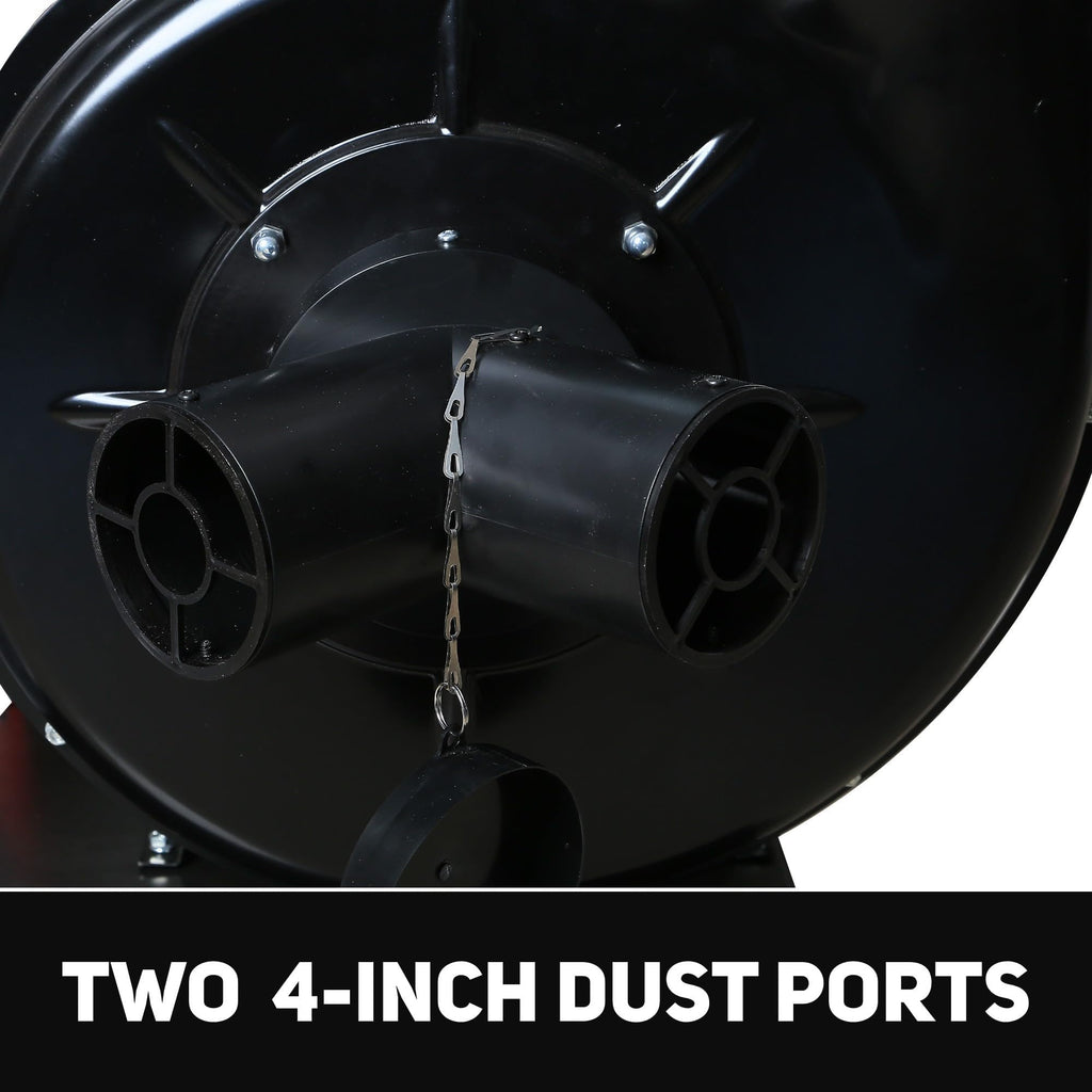 BUCKTOOL 1-1/2 HP Dust Collector, Internal Dust Baffle, 1100 CFM Airflow