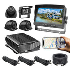 4CH 1080P H.265 4G WiFi GPS 4TB HDD Vehicle Mobile DVR System Video Recorder Loop Record with IR Night Vision Waterproof Front Side Backup Camera and 7 inch VGA Monitor for RV Truck Camper Van