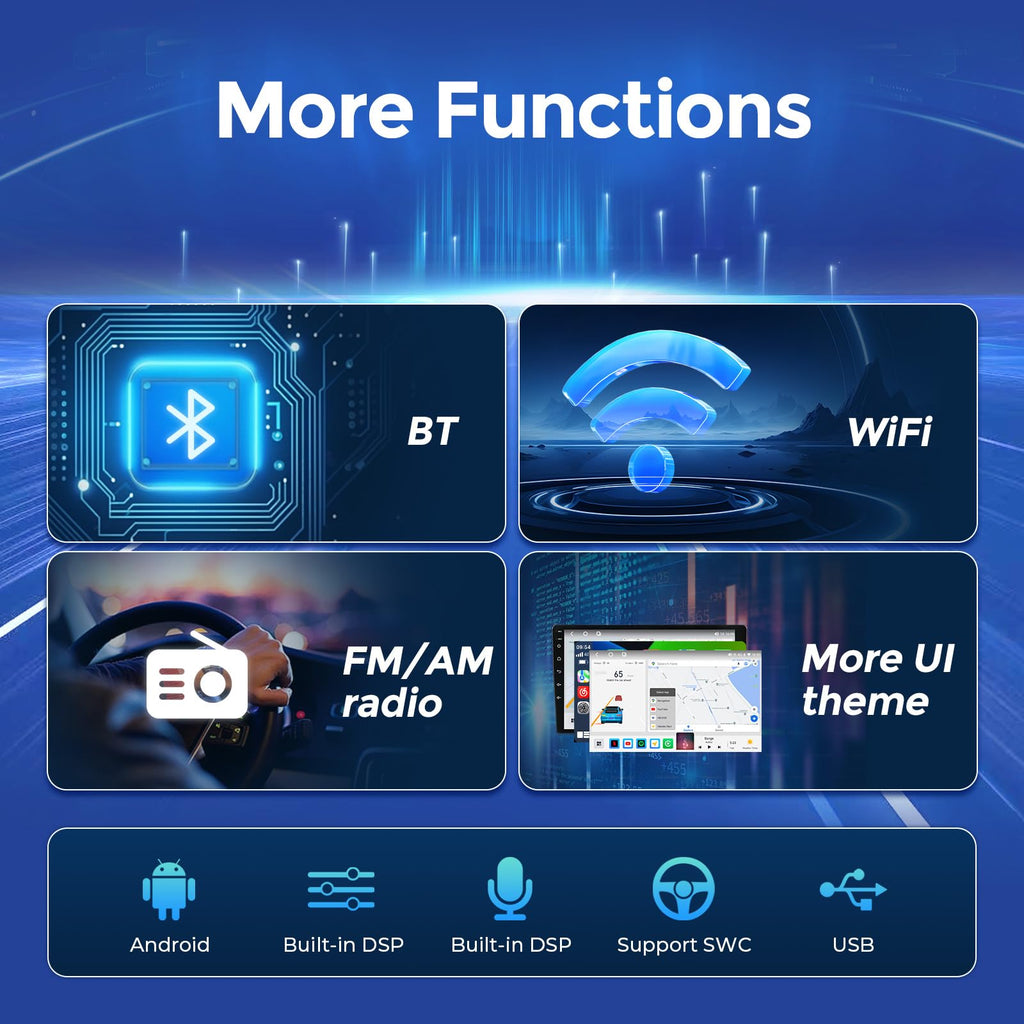 4+32GB 8 Core 1280x720 Car Radio Stereo for Toyota Tacoma 2005-2015 Android 14 Upgrade Head Unit with Wireless/Wired Carplay&Android Auto/GPS Navi/5G WiFi, for JBL & No JBL