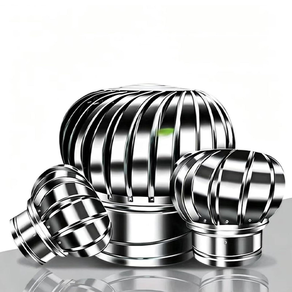 Air Vent Outlet Comes,Stainless Steel Round Rotating Turbines Vent,304 Grade Metal,Quiet Easy Installation,for Houses Factory Attic Vent Cap