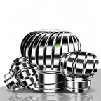 Air Vent Outlet Comes,Stainless Steel Round Rotating Turbines Vent,304 Grade Metal,Quiet Easy Installation,for Houses Factory Attic Vent Cap