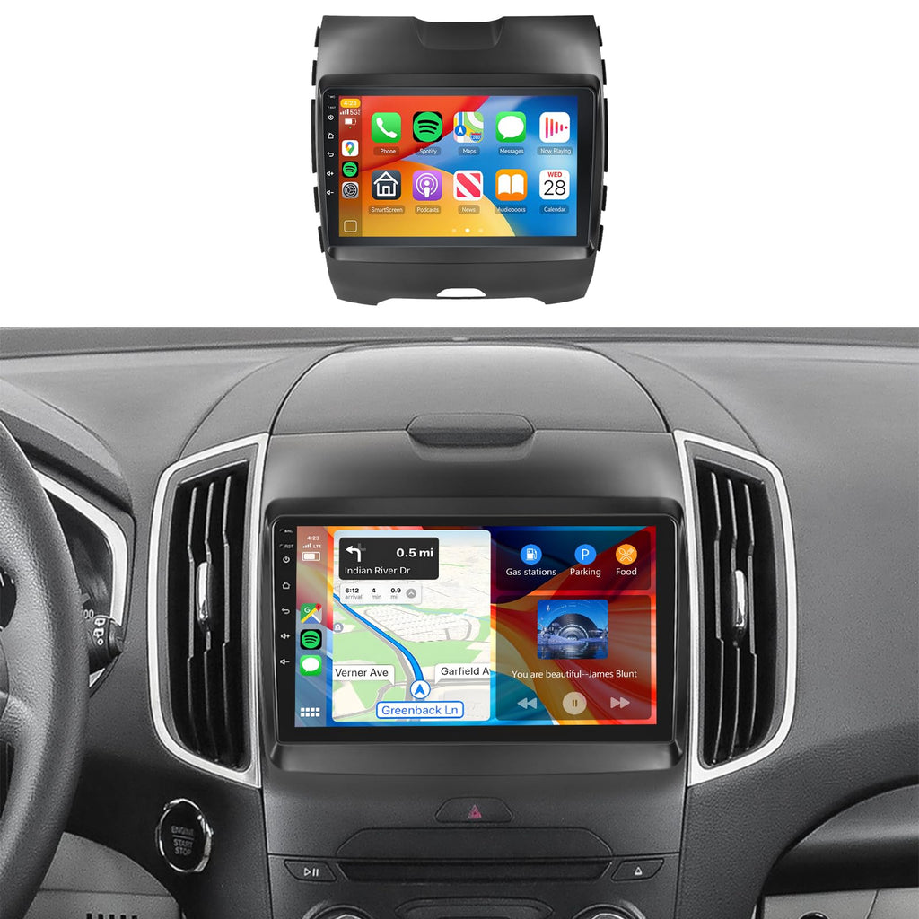 4G+128G Car Radio Stereo for Ford Edge 2016-2020, 9inch HD in-Cell Touch Screen/Android 15/Wireless CarPlay/Android Auto/GPS/WiFi/5.0Bluetooth/FM/RDS/SWC/AHD Backup Camera