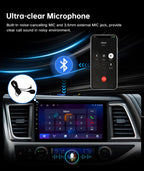6GB+128GB 8-Core Car Radio for Toyota Highlander 2014–2019, 10.2" QLED Wireless CarPlay Stereo, Android 13, Android Auto, JBL Amp, Backup Camera, SWC, 48EQ DSP, 4G LTE