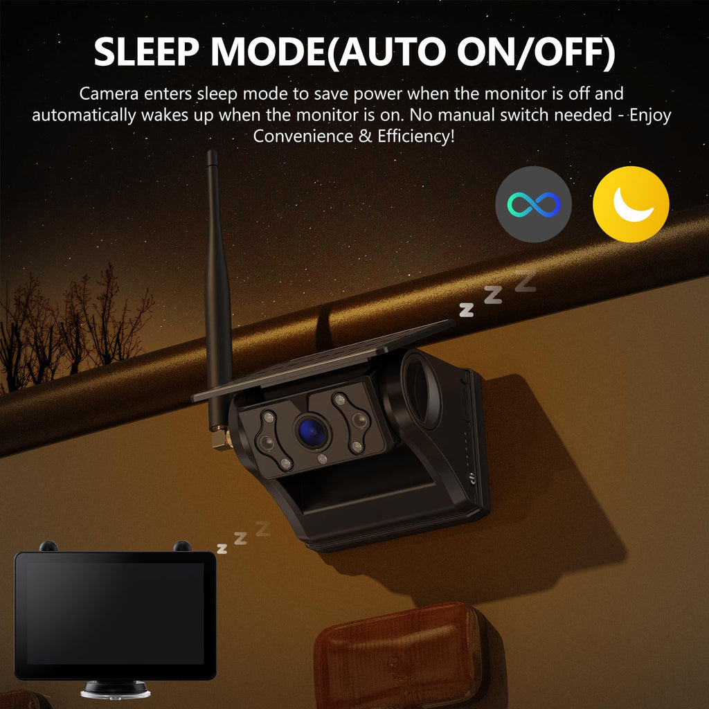 2 Magnetic Solar Wireless Backup Cameras 7" Touchscreen IPS Monitor