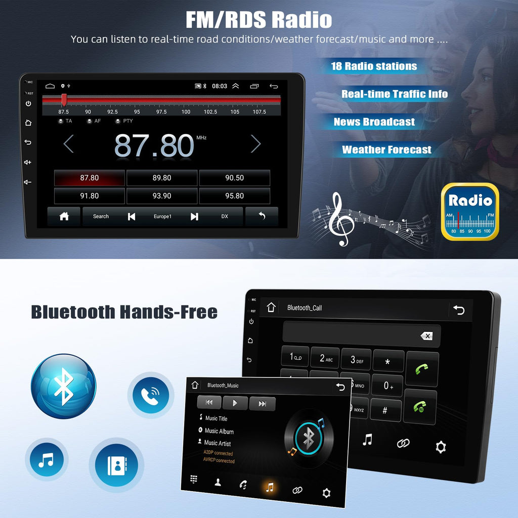 [8 Core 4G+64G] Car Radio for Dodge Journey 2011-2019 with Wireless Carplay Android Auto,9'' Touchscreen Android 15 Dodge Journey Car Stereo with WiFi/GPS Bluetooth FM/RDS 32EQ DSP+AHD Backup Camera
