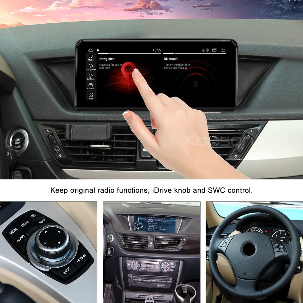 KOASON 10.25inch Screen Upgrade Car Stereo for BMW X1 E84 (2009-2015), Car Radio with Wireless CarPlay Android Auto GPS Navigation
