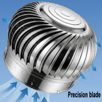 Air Vent Outlet Comes,Stainless Steel Round Rotating Turbines Vent,304 Grade Metal,Quiet Easy Installation,for Houses Factory Attic Vent Cap