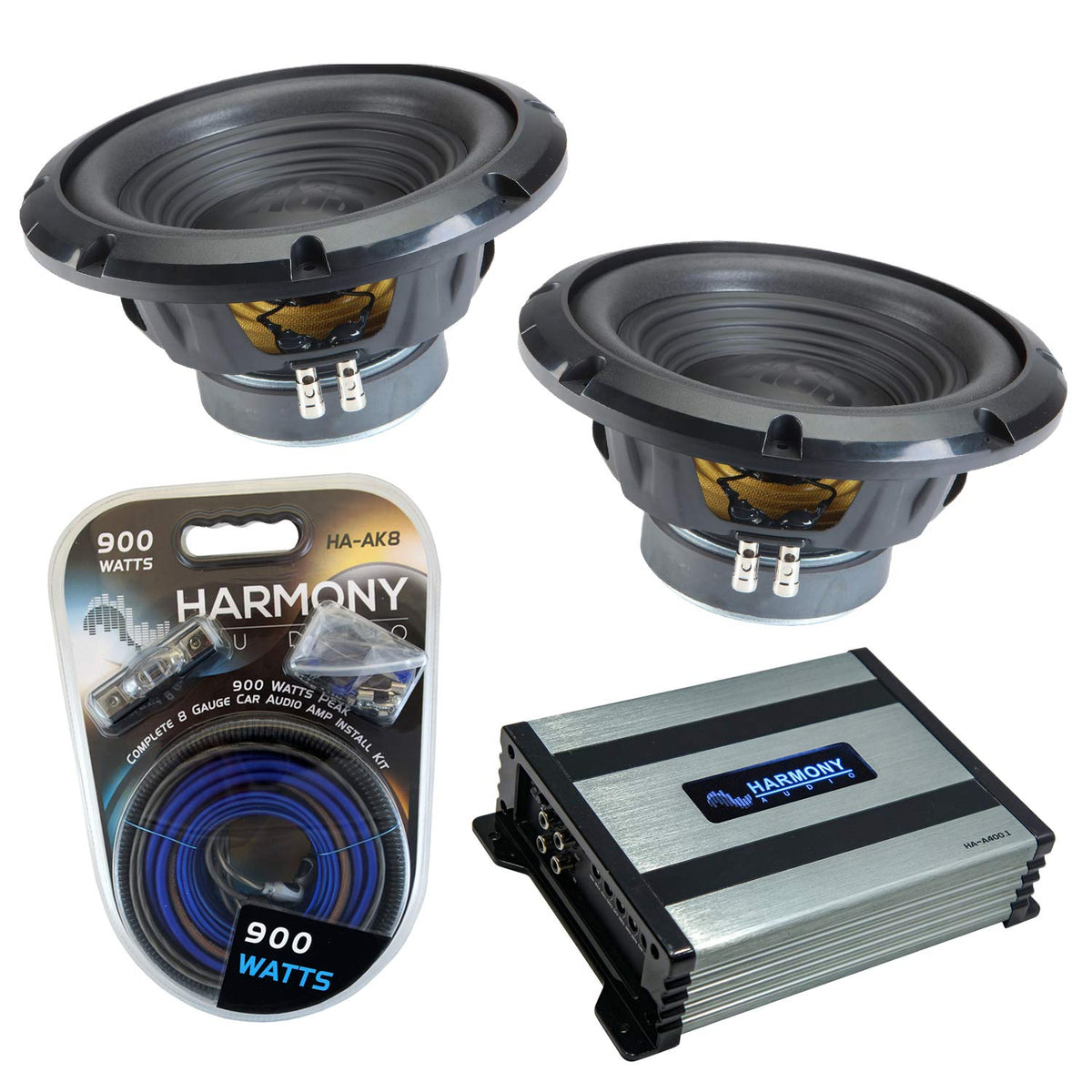 Harmony Audio Alpine W10S4 Bassline 10" Sub Pair with Amp and Wire Kit