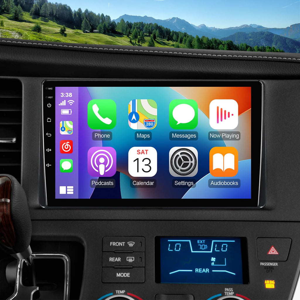 9 Inch IPS Touchscreen Android 13 Car Stereo for Toyota Sienna 2015-2018 with Wireless CarPlay & Android Auto 4+64GB Car Radio, Support GPS, WiFi 6, Bluetooth,5.4, FM, Backup Camera, SWC, Dual USB