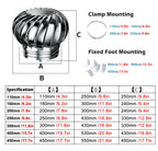 Attic Air Vent Ventilating Fan Roofing Wind Turbine, 304 Stainless Steel Non Power Roof Ventilator Fan for Houses Factory, Fireplace Chimney Cap,160MM/6.2IN