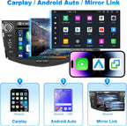 Car Radio for Toyota RAV4 2006-2012 7" QLED IPS CarPlay Android Auto Stereo DVD Player GPS Navigation with Bluetooth SWC 4G/WiFi FM/AM RDS (Octa-core CPU, 6GB RAM+128GB ROM)