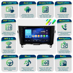 Android Radio Upgrade for Rogue X-Trail 2014-2018 Compatible with Wirelessly Carplay Android Auto Car Stereo Bluetooth Navigation TouchScreen GPS 8core 4GB RAM 64GB Head Unit Multimedia Player