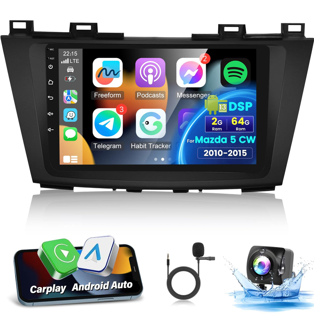 [8 Core 4+64G] Car Radio for Mazda 5 CW 2010-2015, Carplay and Android Auto
